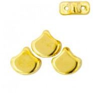 Ginko Leaf Beads 7.5x7.5mm 24K Gold Plated